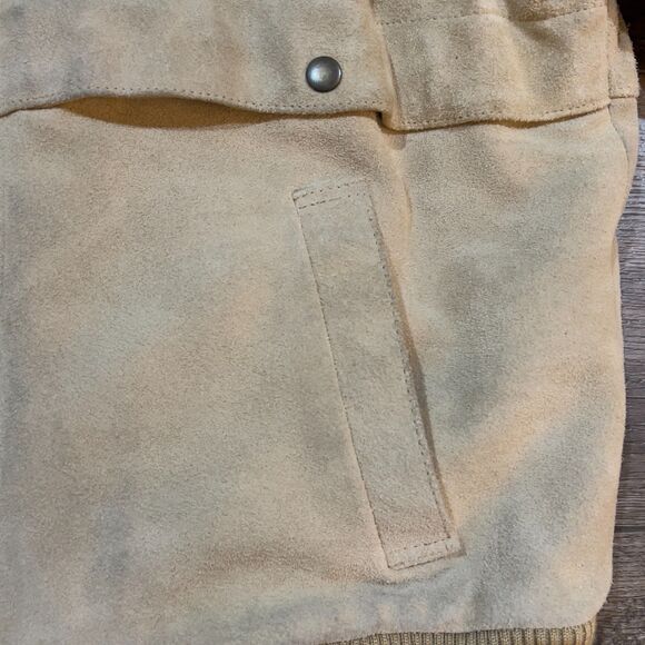 Vintage 90s Roughcut Suede Leather Jacket Outdoor Bomber Lined Coat - Men's XL - Picture 2 of 8